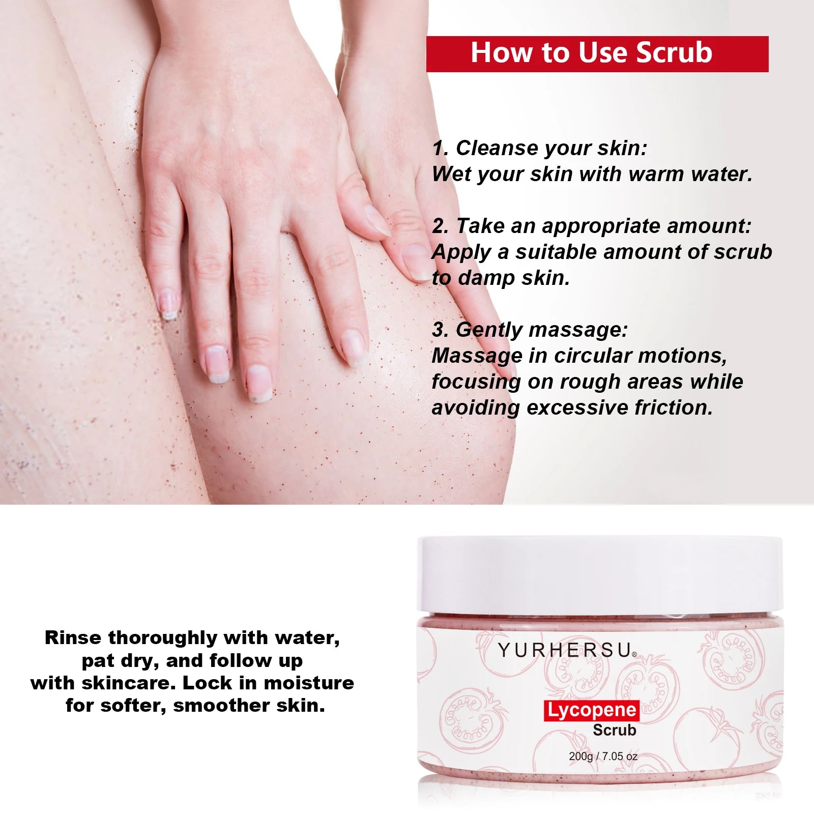 YURHERSU Lycopene Deep Cleansing Face Scrub 200g Face Scrub Oasis Select