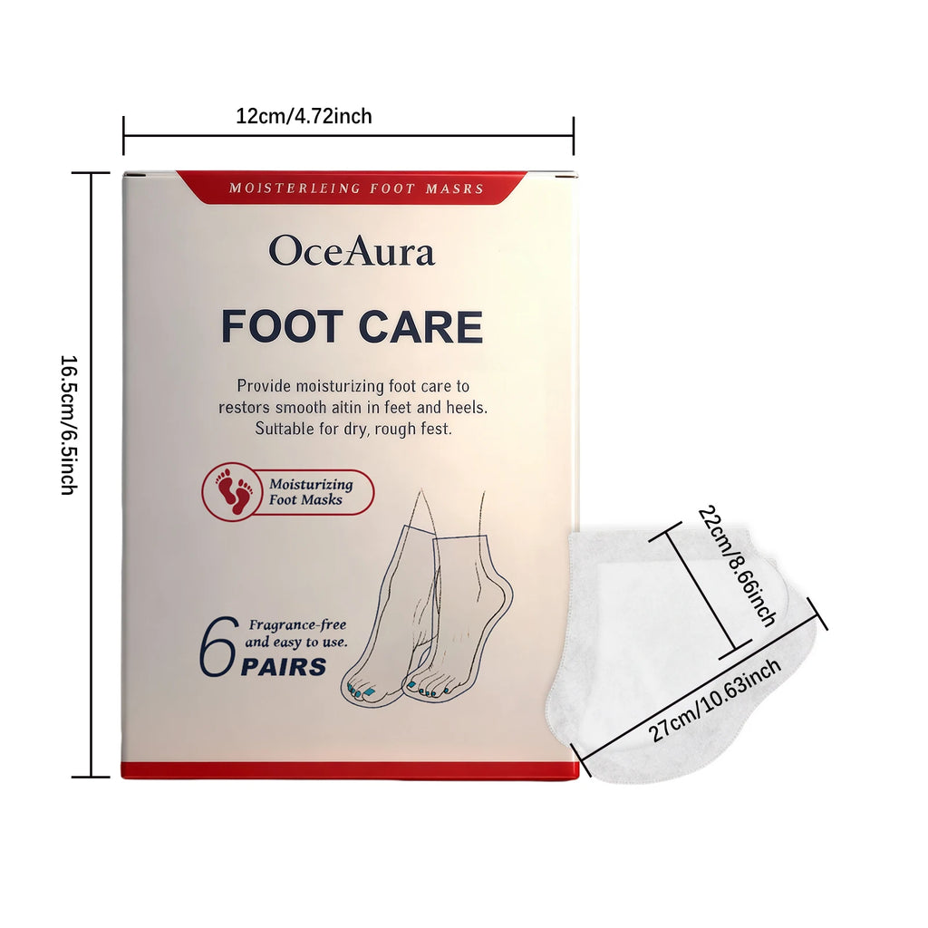OceAura Shea Butter Foot Mask 6 Pairs – Exfoliate & Hydrate Exfoliating Foot Mask Oasis Select 6Pairs Boxed