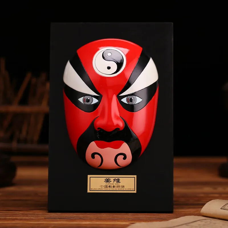 Peking Opera mask decoration Chinese style hot pot restaurant teahouse decoration Peking Opera mask relief pendant Oasis Select 3 20cm x 13cm