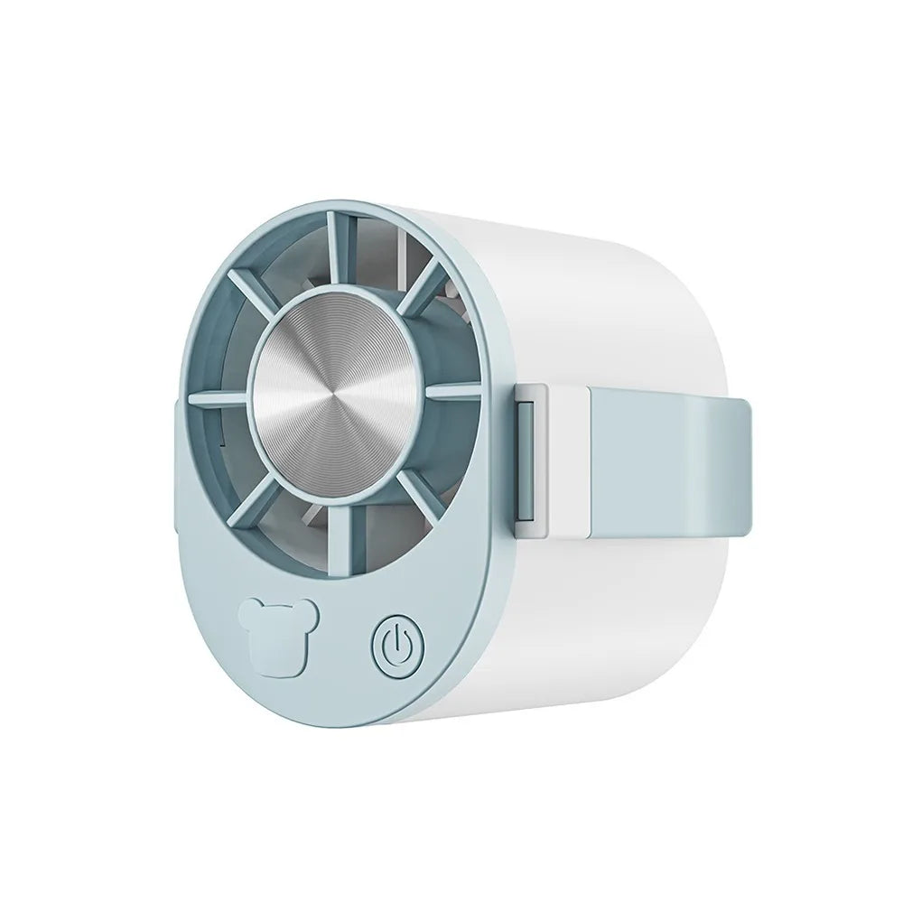 3 Speeds Adjustable Portable Handheld Fan Quiet Operation USB Rechargeable Umbrella Hanging Waist Fan Clip-on Handheld Oasis Select Grey Blue