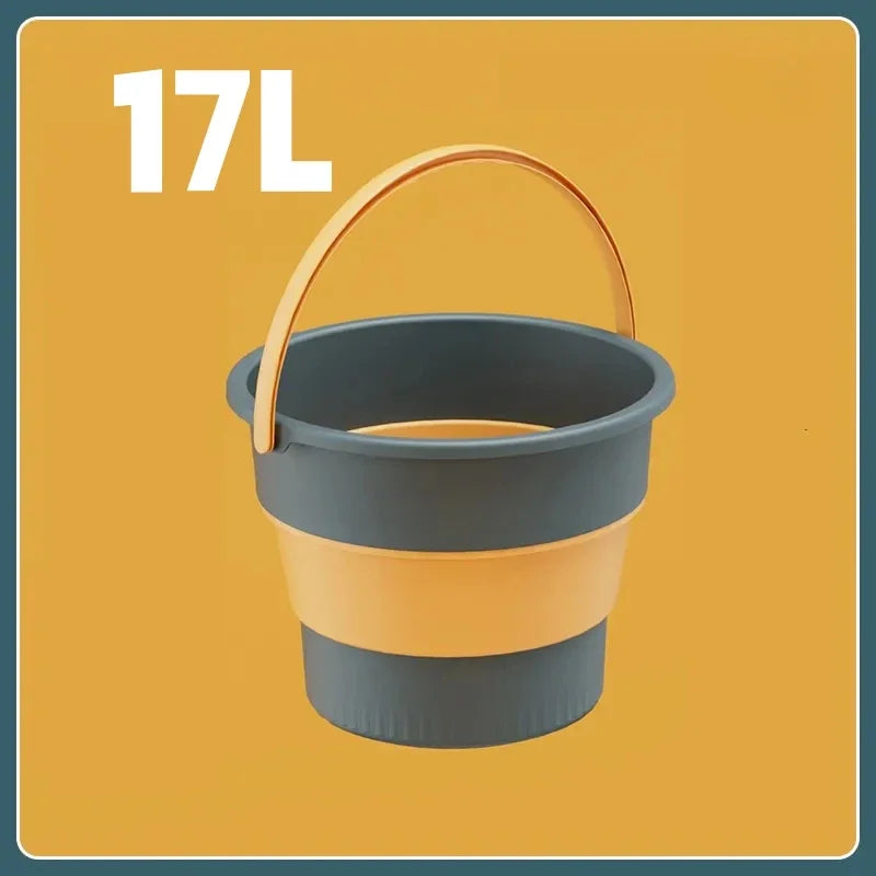 5/10/17L Collapsible Plastic Bucket Portable Water Container for Car Washing Fishing Camping Beach Trips and Household Cleaning Oasis Select Blue 17L