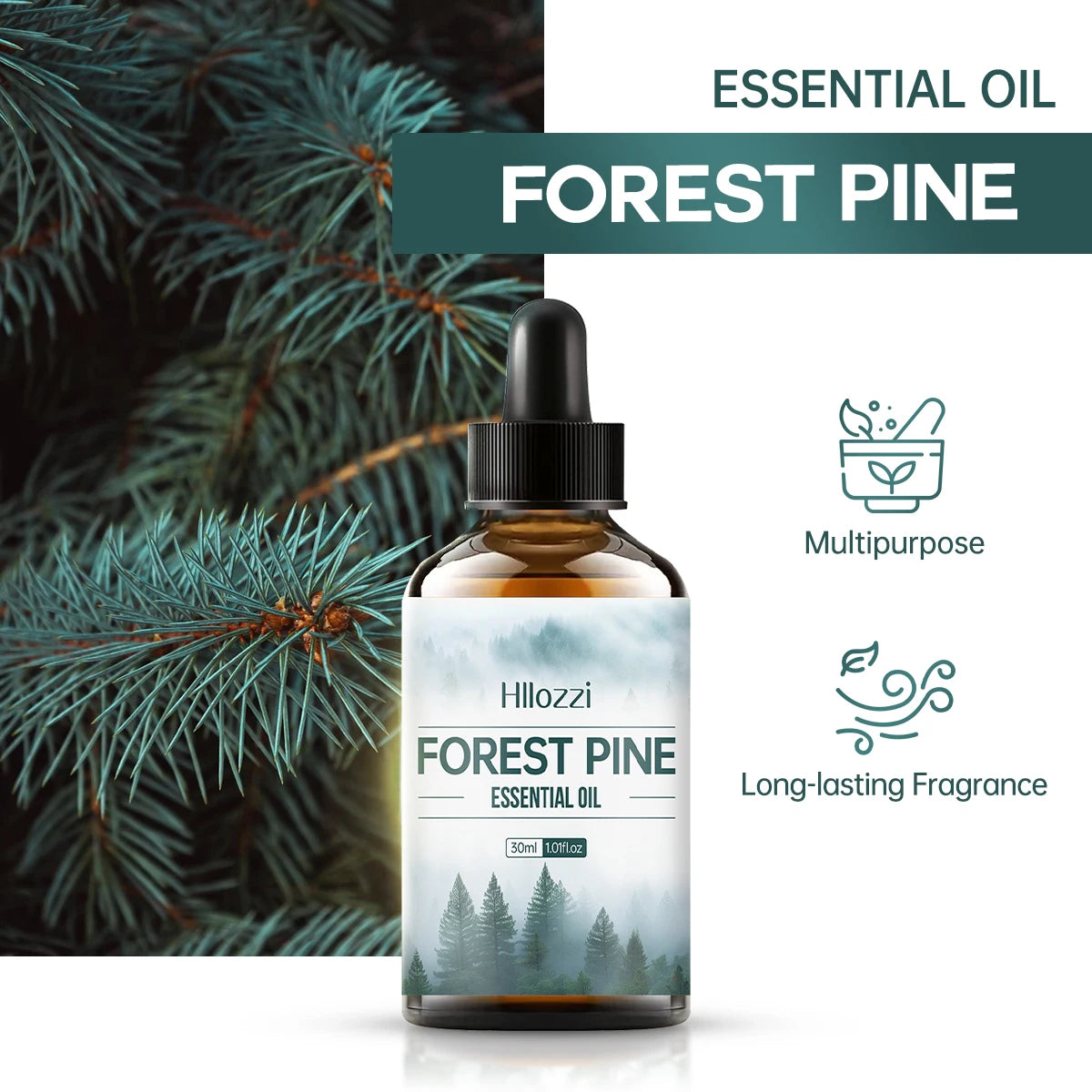 Hllozzi Forest Pine Essential Oil – Diffuser & Massage Blend