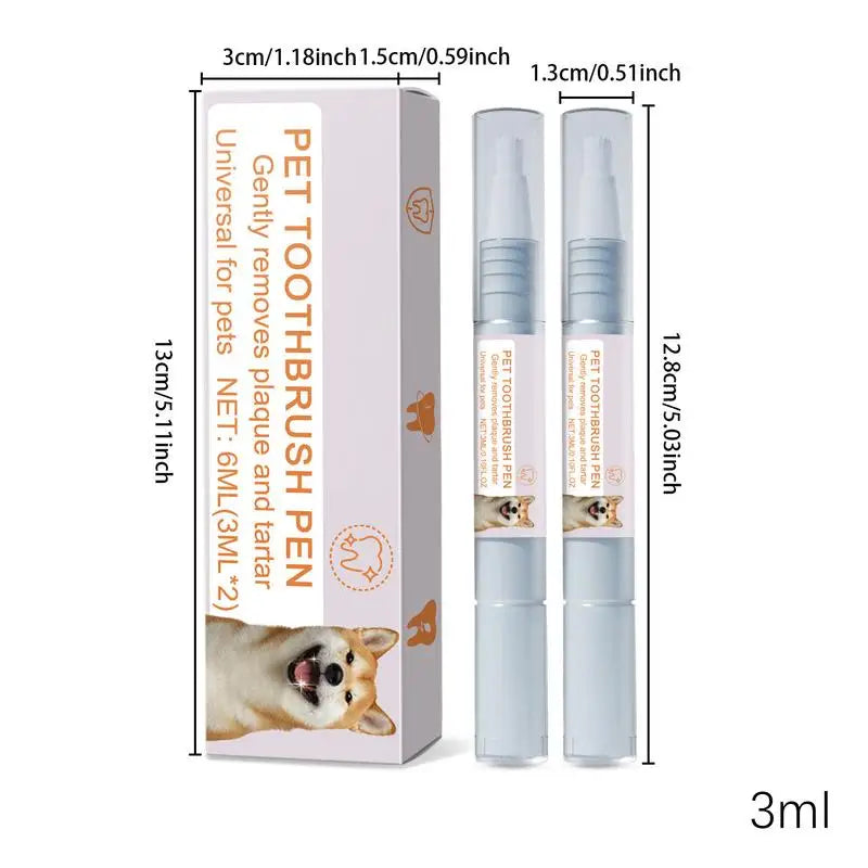 2pcs Pet Toothbrush Pen Soft Bristles Dog Oral Stone Cleaning Pen Pet Dog/Cat Teeth Refreshing Pen Pet Dog Cat Beauty Toothbrush Oasis Select