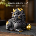 Lucky Pixiu Purple Clay Tea Pet Tea Play Nurturable Home Office Ceramic Desktop Decoration Tea Tray Tea Table Small Accessories Oasis Select - Ball Stepping Gold