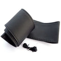 New Car Truck Leather Steering Wheel Cover With Needles and Thread Black DIY Oasis Select One Size Black