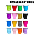 50-200PCS Disposable Mini Shot Glasses for Party Games and Events Easter Egg Hunt Beer Tasting and Snack Sampling Plastic Cups Oasis Select Random-100PCS