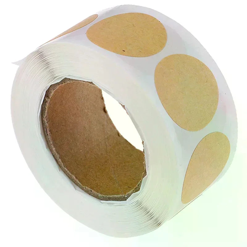 2.5cm 500PCs/Roll Kraft Round Stickers Self-adhesive Label Paper Sticker Classification Name Personalized Labels Stickers Oasis Select