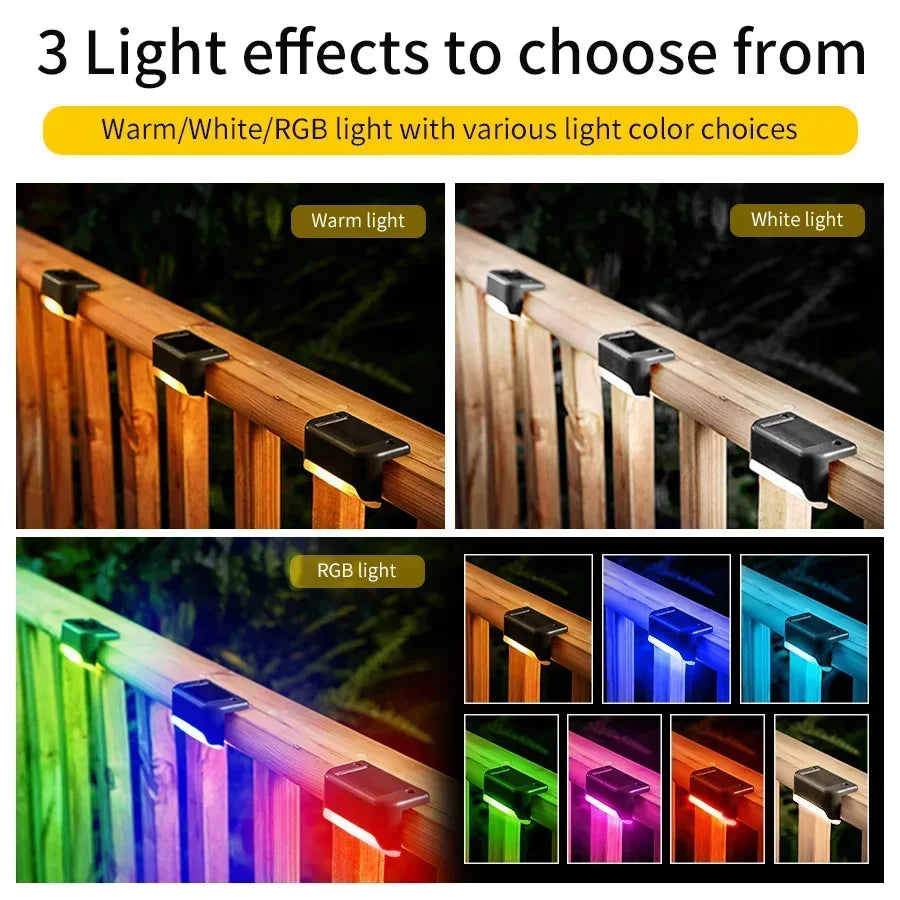 4-Pack Solar Fence Lights – Waterproof LED Deck & Stair Lamps Solar Outdoor Lights Oasis Select