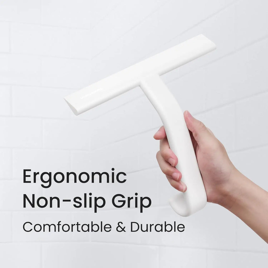 10"Just Hang Shower Squeegee for Glass Doors, All-One-Piece Silicone with Built-in Hook Design for Easy Hanging and Cleaning Oasis Select