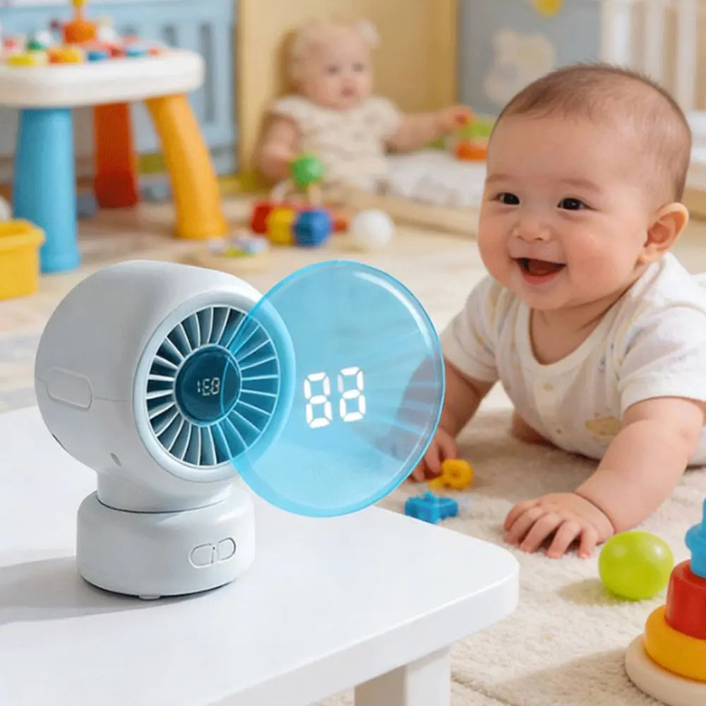 Clip Design 3 Speeds Stroller Fan 3600mAh 12H Runtime Clip Fan Quiet Operation Detachable Rechargeable Fan Crib Use Oasis Select
