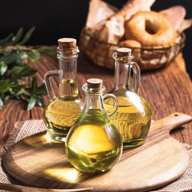 Glass Oil Pot European Style with Handle Oil Bottle Seasoning Bottle Household Kitchen Storage Supplies Oasis Select