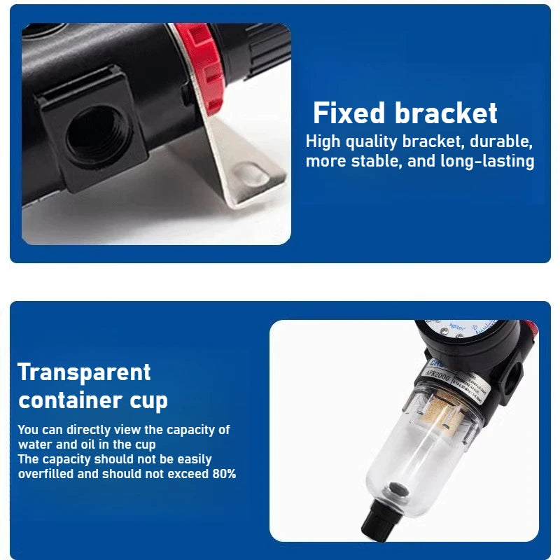 AFC2000G1/4 "air Compressor Oil-water Separator Air Source Processor Two-piece Air Filter for Pressure Reducing Valve Regulator Oasis Select