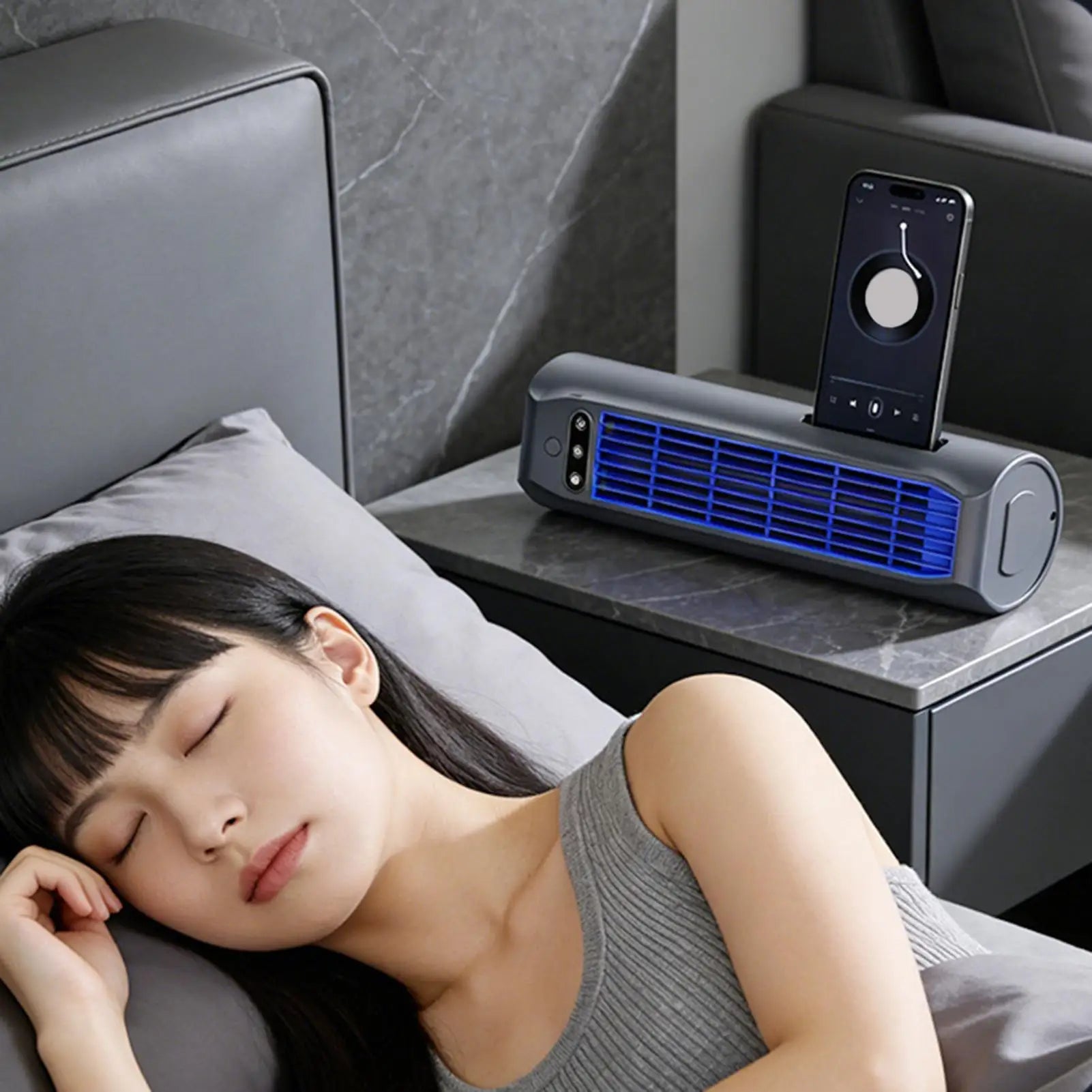 Portable Air Conditioning Fan Silent Household Rechargeable Tower Fan Vertical Desktop Air Cooler For Bedroom Living 3 Speeds Oasis Select