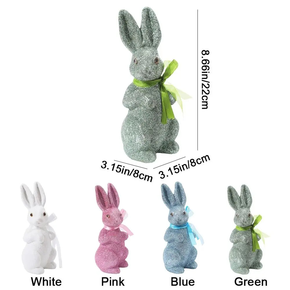 Colorful Foam Easter Bunny Figurine with Ribbon | 22cm Ornament