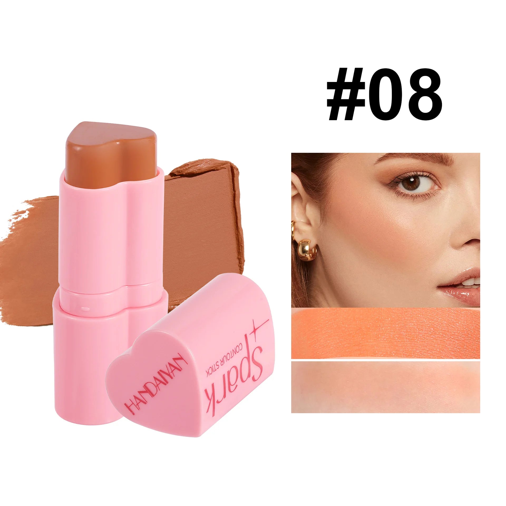 Handaiyan 3-in-1 Blush Highlighter Contour Stick – 8 Colors