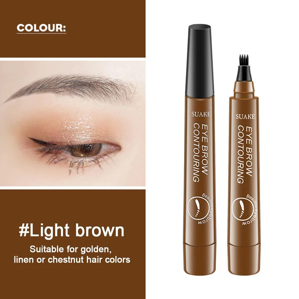 4-Tip Microblading Liquid Eyebrow Pencil – Waterproof, Long Lasting