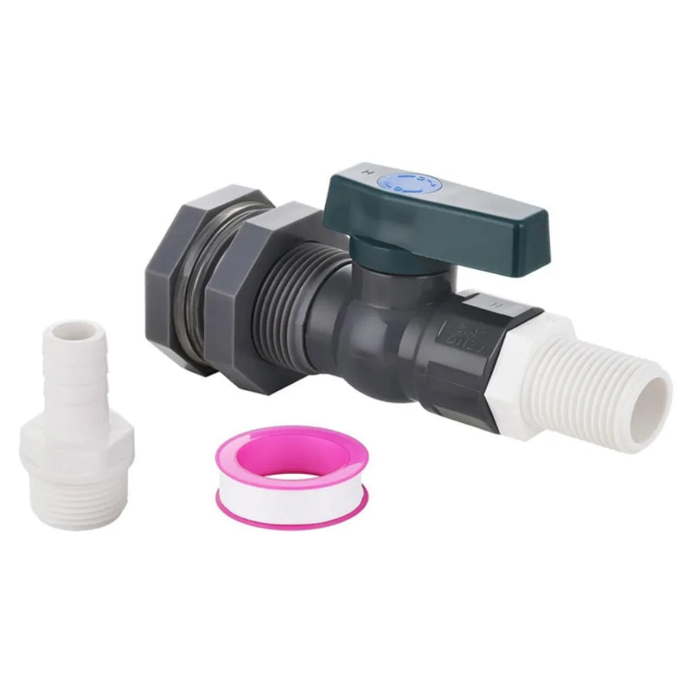 1 Set, PVC Water Barrel Spigot Kit, Connector Drain Adapter with Inner Connection for Garden, Rain Barre, Garden Tool Supplies Oasis Select