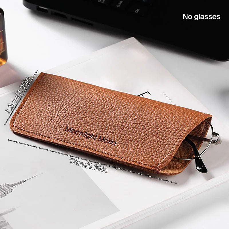 Portable Case Soft Protective Case Cover Glasses Bag Sunglasses Case Box Reading Eyeglasses Pouch Eyewear Protector PU Leather Oasis Select WW-07