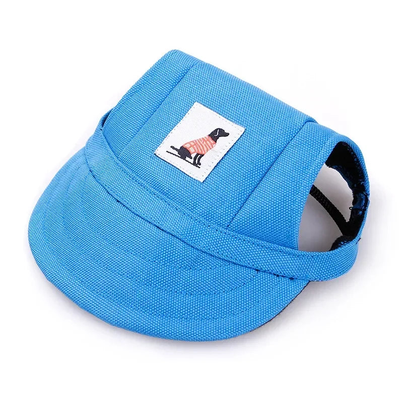 Dog Baseball Cap Hat with Neck Strap Adjustable Comfortable Ear Holes for Small Medium Large Dogs in Ourdoor Sun Protection Oasis Select Blue M
