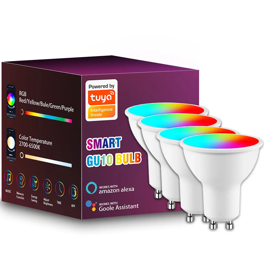 Led Wifi Bluetooth Smart Dimmable Light Bulbs GU10 Dimmable Light Bulbs 5W Support Alexa, Google Voice Control AC 100-240V 5W Oasis Select