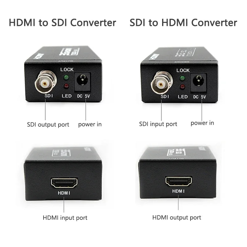 HDMI to SDI Converter SDI to HDMI Audio Video Adapter 720P 1080P HDMI to BNC Support SD HD 3G-SDI for Home Theater Cinema PC Oasis Select