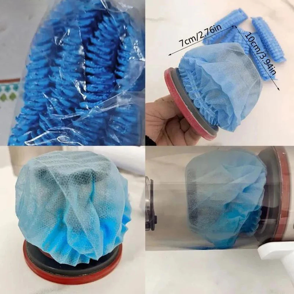 100PCS Blue Nonwoven Filter Cover For Vacuum Cleaner Dust Proof Disposable Mesh Replacement Parts Home Cleaning Tool Accessories Oasis Select