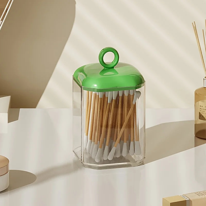 1pc Clear Storage Box, PS Swab Storage Box For Home,Room,Home,Bedroom,Bathroom,House,Pink Room,Living Room Decor,Travel Stuff,Gi Oasis Select Type A Green