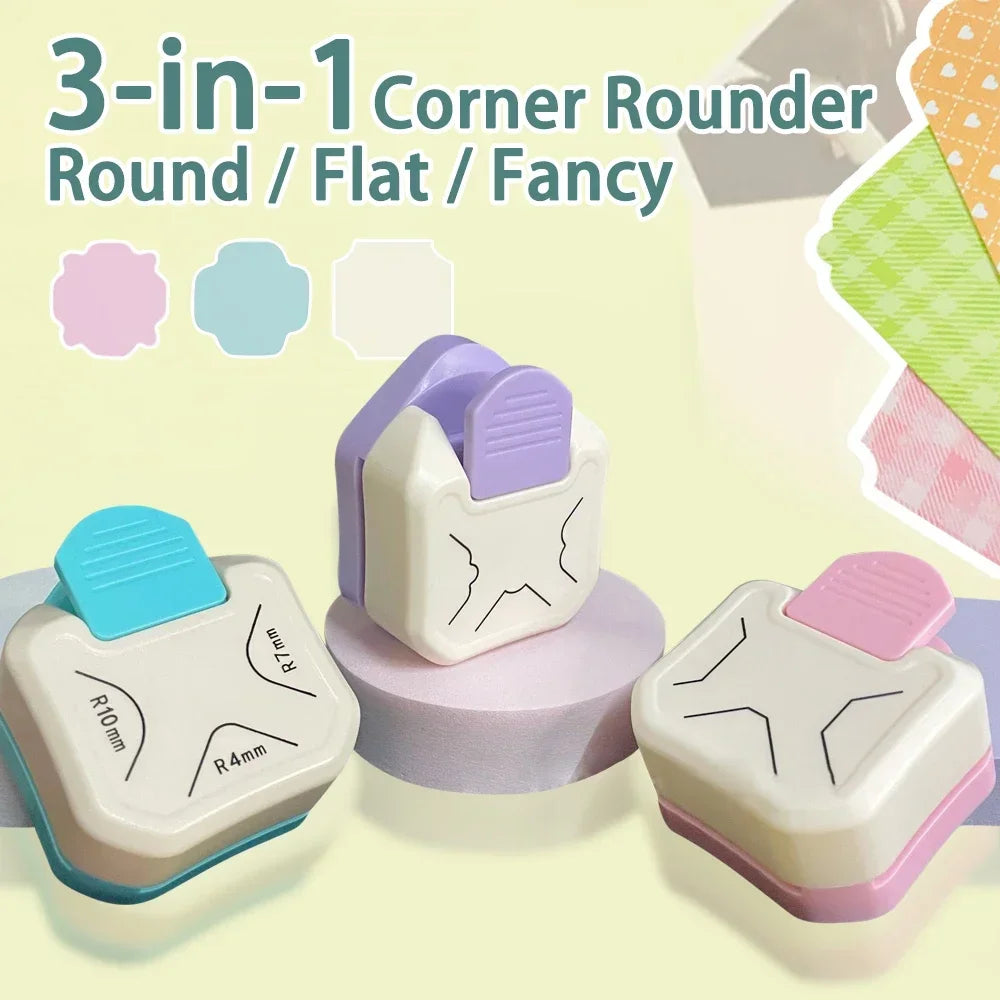 3 Way Corner Rounder Punch, 4mm, 7mm, 10mm 3 in 1 Corner Cutter for Card Making, Laminate, Cardstock, Scrapbooking Oasis Select