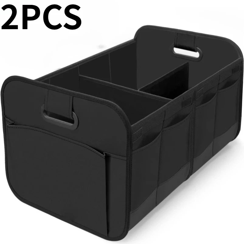 SUV Car Trunk Organizer Collapsible Storage Box 600D Oxford Fabric with Reinforced Handles Multiple Compartments for Vehicle Oasis Select 2PCS