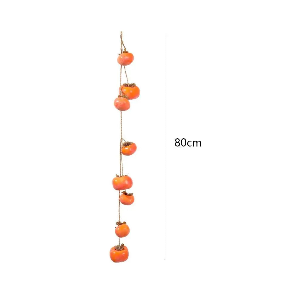 8 Fruit Simulation Persimmon Fruit 80cm Orange Artificial Persimmon Wall Hanging Plastic Persimmon Pendant Ceiling Decoration Oasis Select