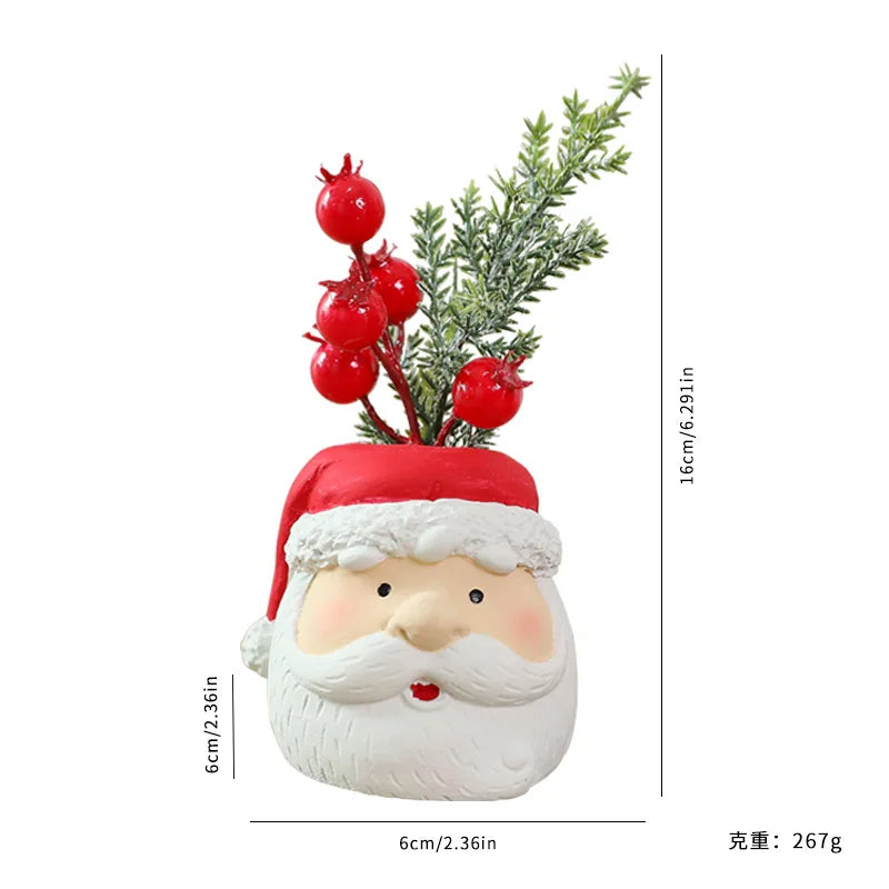 Santa Claus Figurine Christmas Decor Snowman Ornament for Home Table Centerpiece Mantelpiece Shelf Winter Holiday Decoration Oasis Select old man
