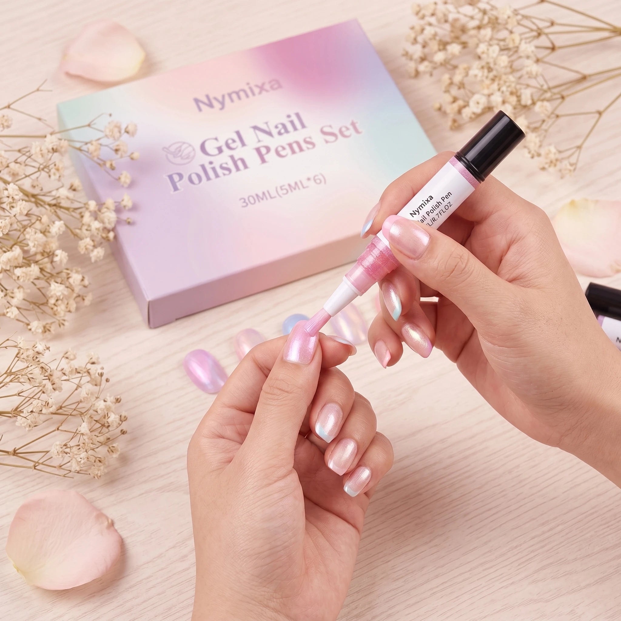 Macaron Color Nail Polish Pen Pearlescent High Pigment Easy Drawing Multi Pattern Creation Home Manicure Nail Gel Polish Pen Set Oasis Select