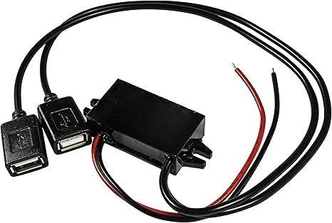 DC/DC Step Down Converter 12/24V To 5V 3A With Micro USB Male Connector Power Supply Adapter Compatible With Ring Alarm keypad Oasis Select Dual square USB 12 24V 5V 3A