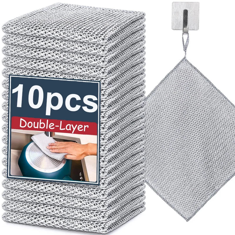 Multifunctional Non-Scratch Wire Dishcloth Wire Dishcloth Multipurpose Wire Microfiber Cloth Cleaning Cloth Magic Dish Towel Oasis Select