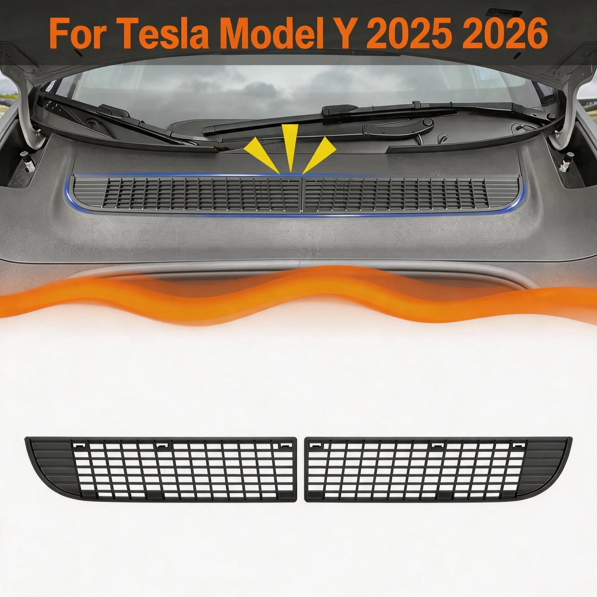 For Tesla Model Y Juniper 2025 2024 Anti Debris ABS Insect-proof Net Front Trunk Dust Inner Vent Grille Air Inlet Cover Oasis Select