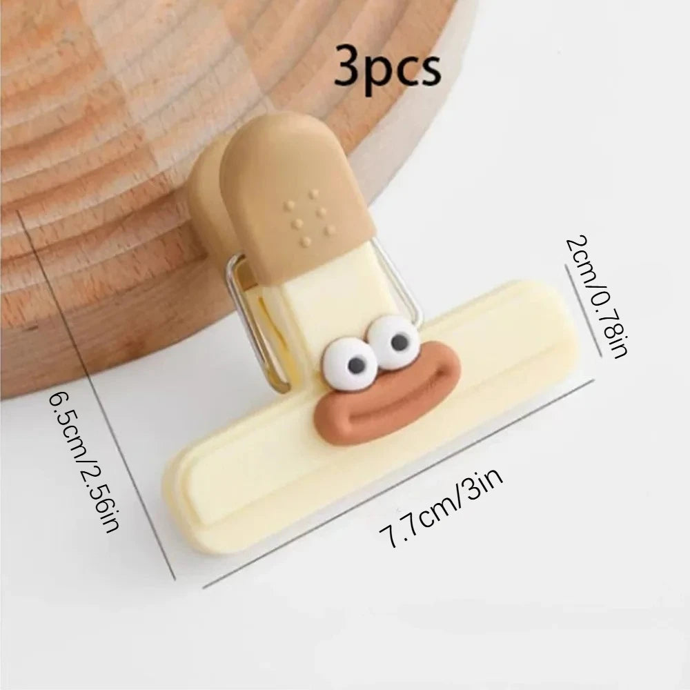 Creative Face Bag Sealing Clip Food Snack Clip Kitchen Tools Decorative Small Clip Refrigerator Plastic Food Bag Storage Oasis Select