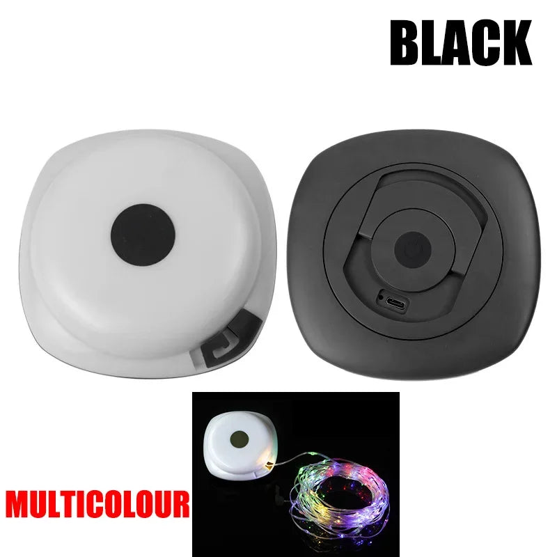 Camping String Lights,33Ft Light with Lanterns (2 in 1 Design),Camping Lights 2000mAh,IPX6 Waterproof,Rechargeable Flashlights Oasis Select CH515OK black RGB