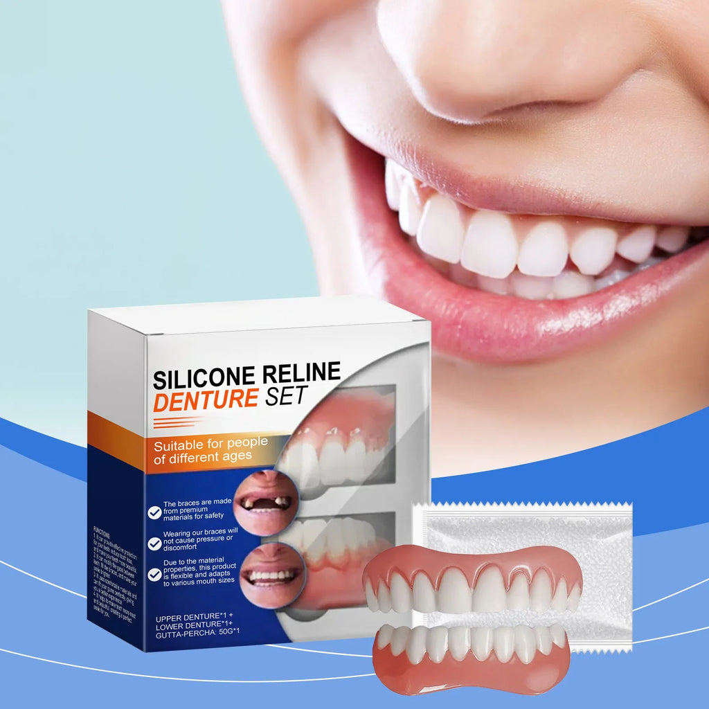 New Denture Silicone Kit Denture Silicone Liners Soft Denture Kit Soft Denture Kit Teeth Upper And Lower Set Easy Use Oasis Select plain