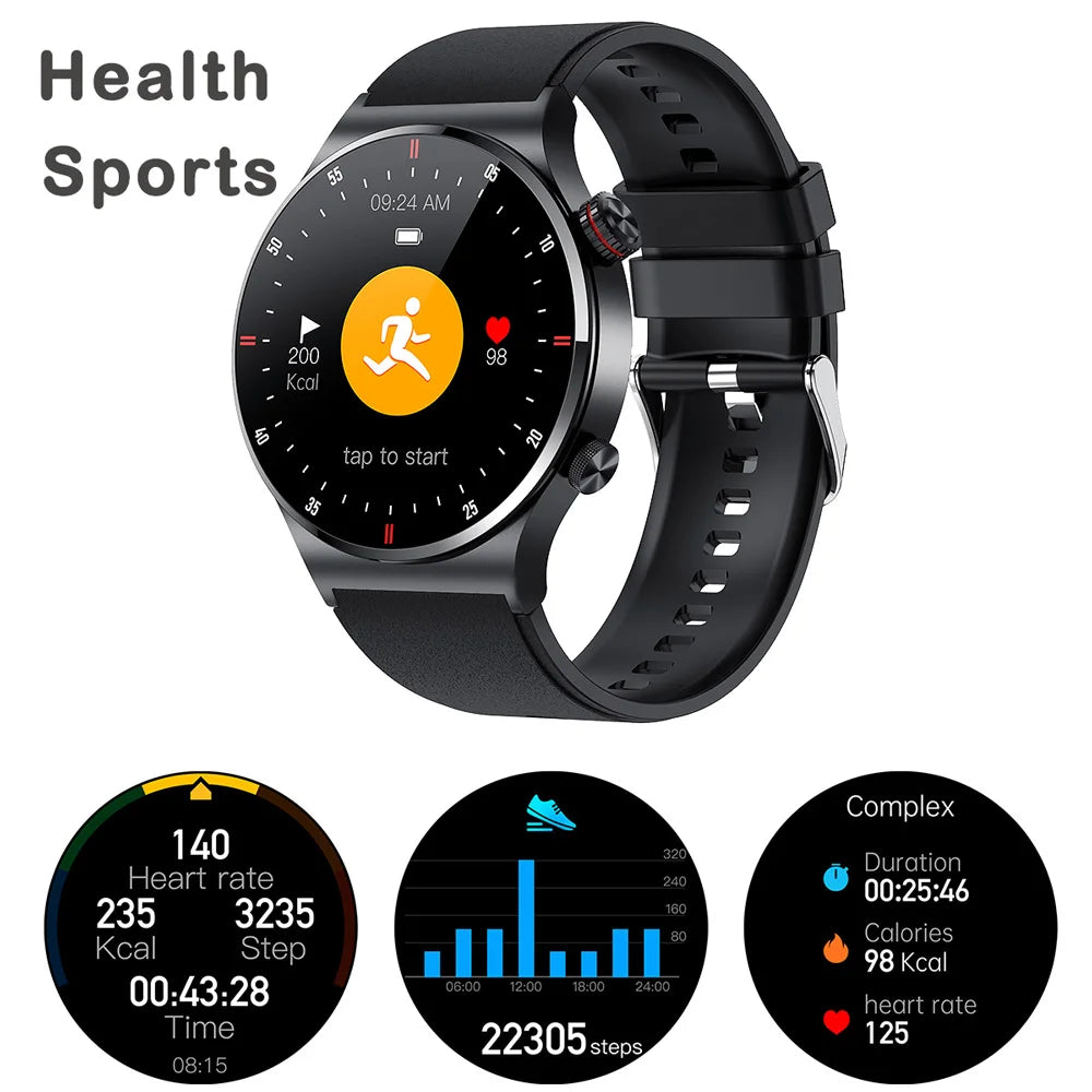 Men Blue Tooth Call Smart Watches NFC Card Key Heart Rate Pressure Health Testing Sports Fitness Tracker Women Smartwatch Music Oasis Select
