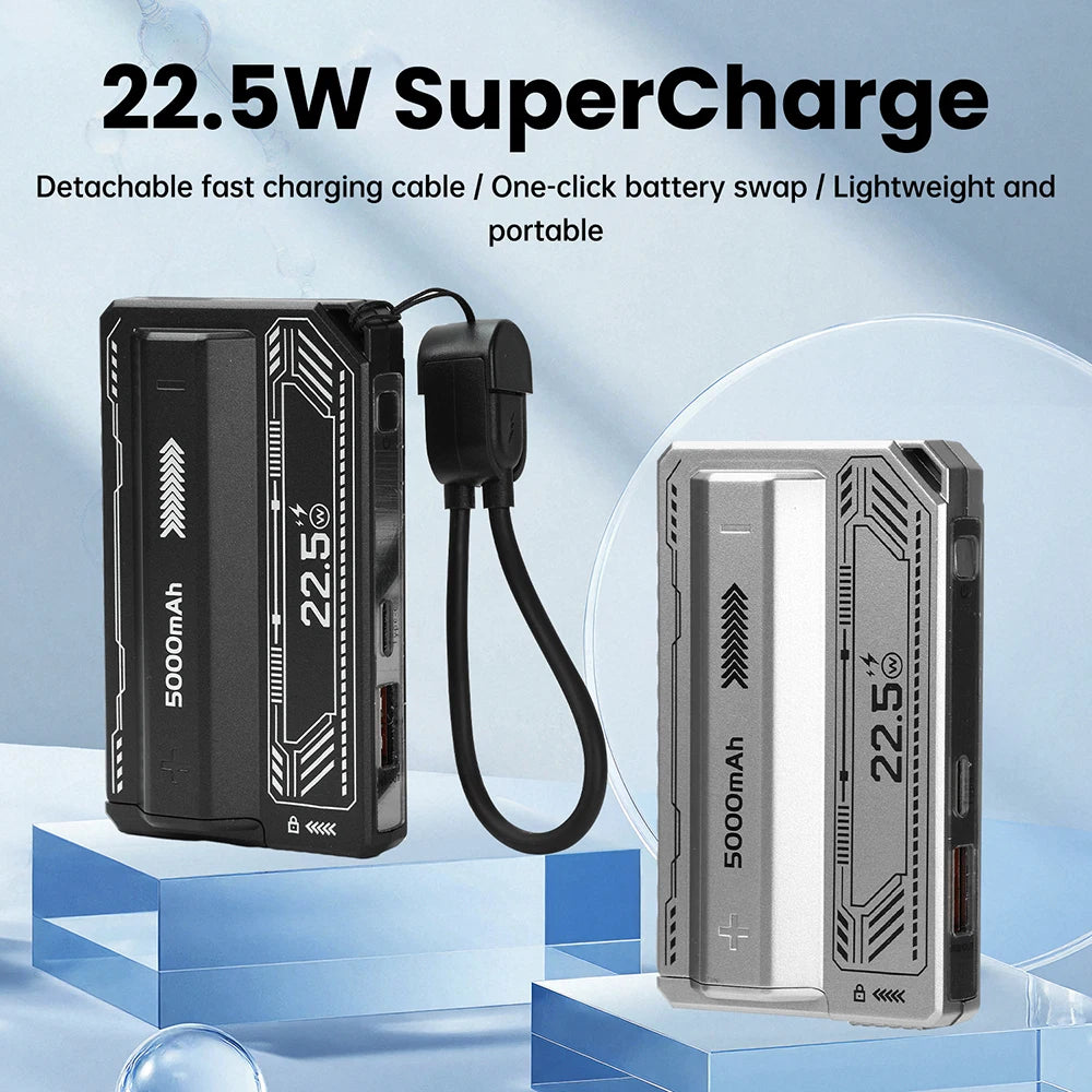 21700 Power Bank Case PD 20W Fast Charging Built In Cable Detachable Power Bank DIY Battery Case (Without Battery) Oasis Select