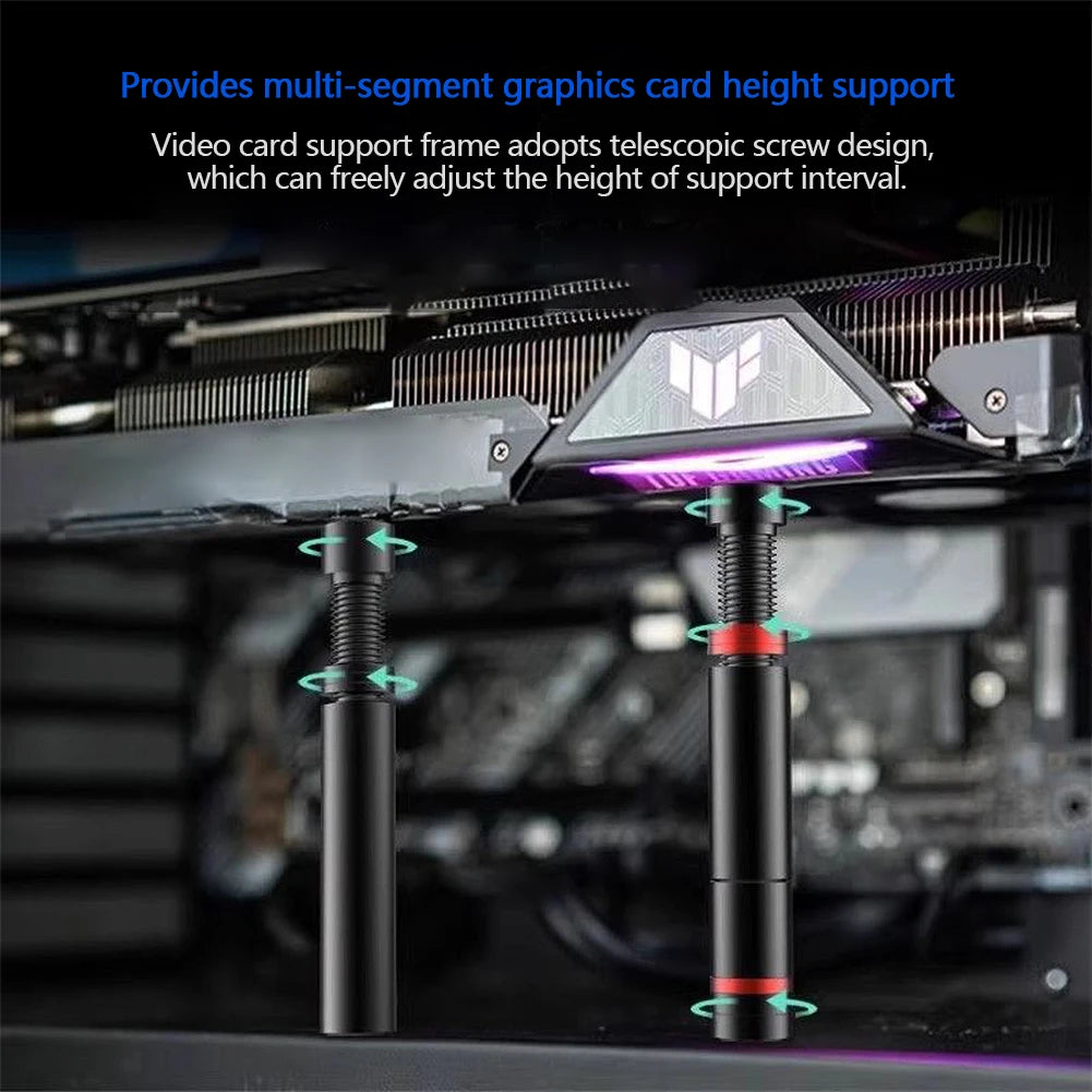 Graphics Card GPU Support Bracket Video Card Sag Holder Bracket GPU Holder Adjustable Telescopic Aluminum Alloy Desktop Holder Oasis Select