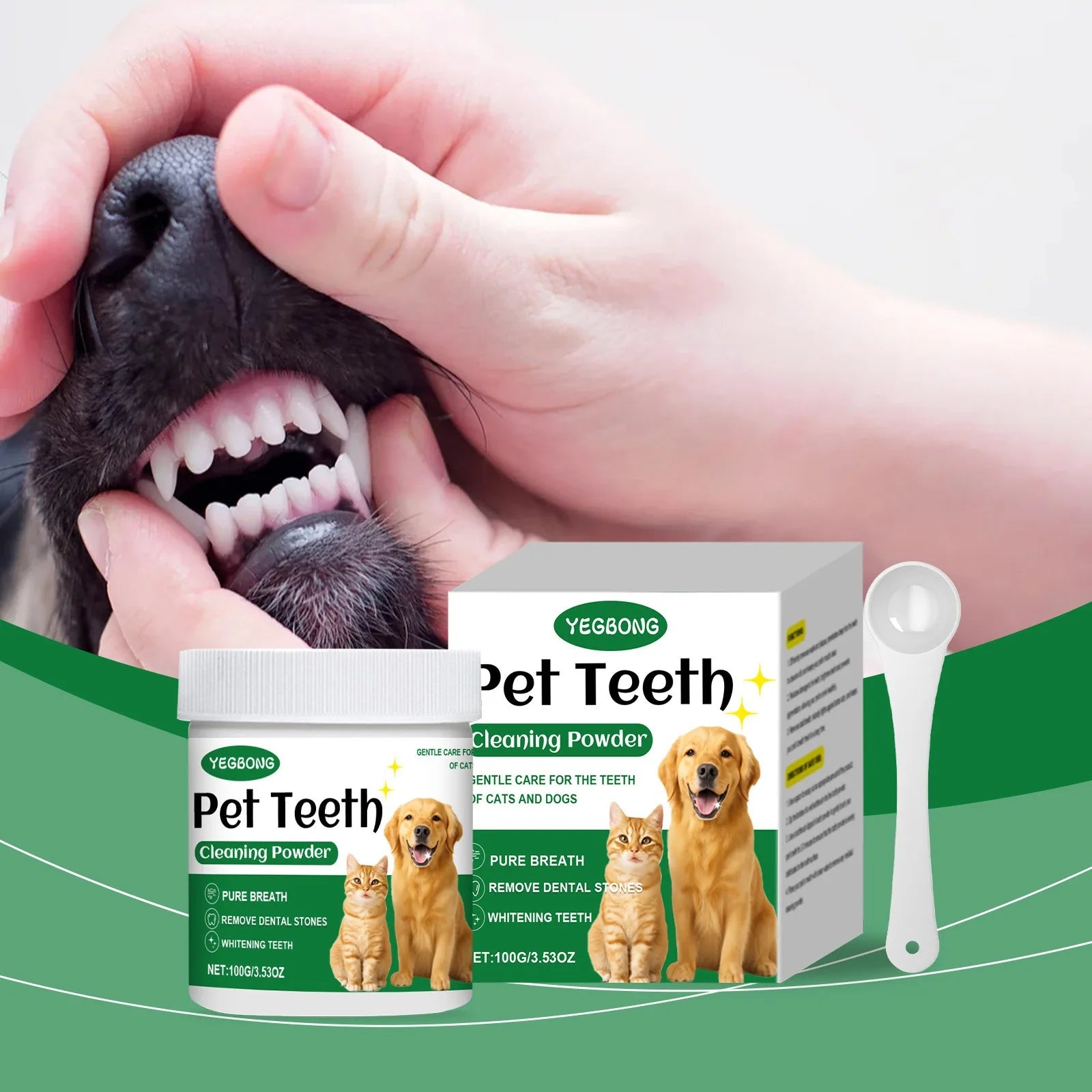 YEGBONG Pet Teeth Cleaning Powder – Plaque & Fresh Breath 100g Pet Dental Powder Oasis Select Default Title
