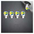 4Pcs National Flag Car Tire Valve Caps Aluminium Alloy Wheel Tires Tire Stem Air Cap Airtight Covers for Cars, Motorcycles Bike Oasis Select SWE