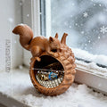 Cute Squirrel on Acorn Jewelry Holder Jewelry Bowl Trinket Dish Decorative Earrings ring Organizer for Vanity Desk Entryway Gift Oasis Select Brown squirrel