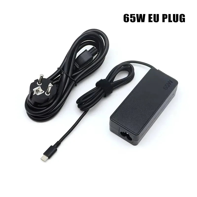 65W TYPE C Laptop Charger Fast Charging 20V 3.25A USB C Interface Power Supply Adapters For Lenovo ThinkPad Hp Yoga Dell ASUS Oasis Select 65W EU PLUG
