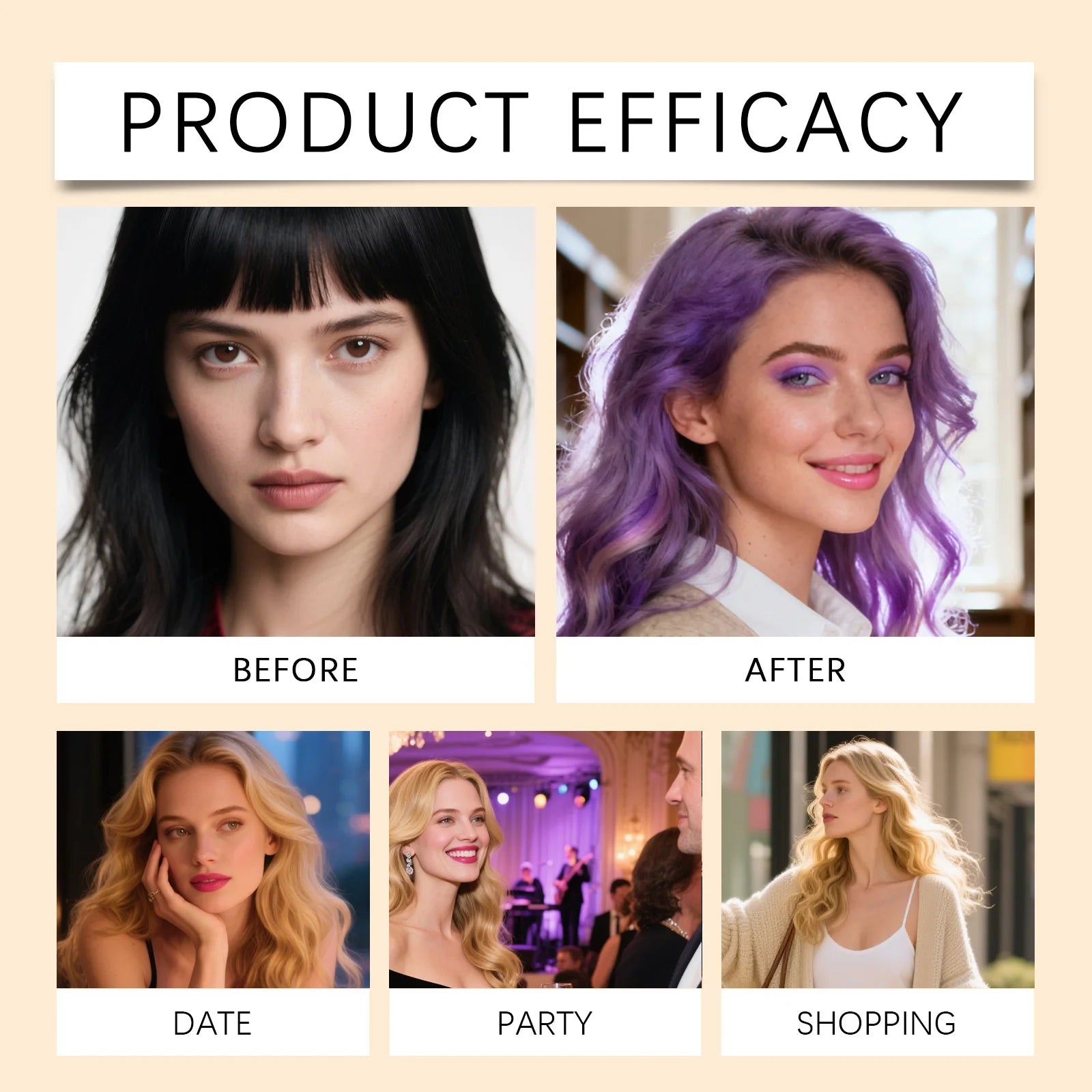 Hair Color Spray Temporary Hair Dye Purple Instant Color Washable Party Cosplay Hair Styling Root Touch Up Costume Wig 30ml Oasis Select