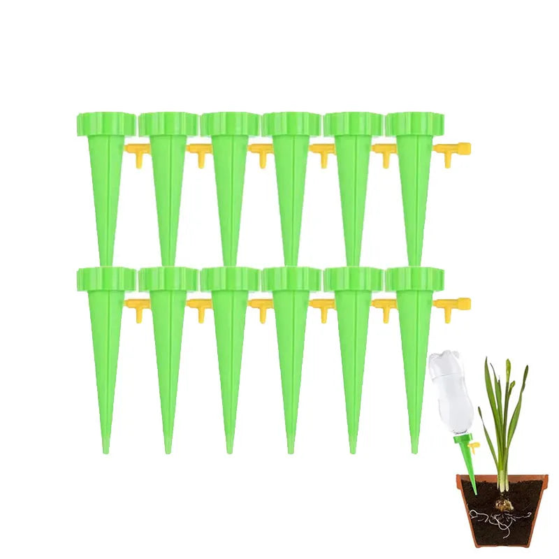 6-24pcs Self Watering Kit Drip Irrigation Indoor Plant Watering Device Horticultural Flower Automatic Watering Device Small Tool Oasis Select 12pcs-Green