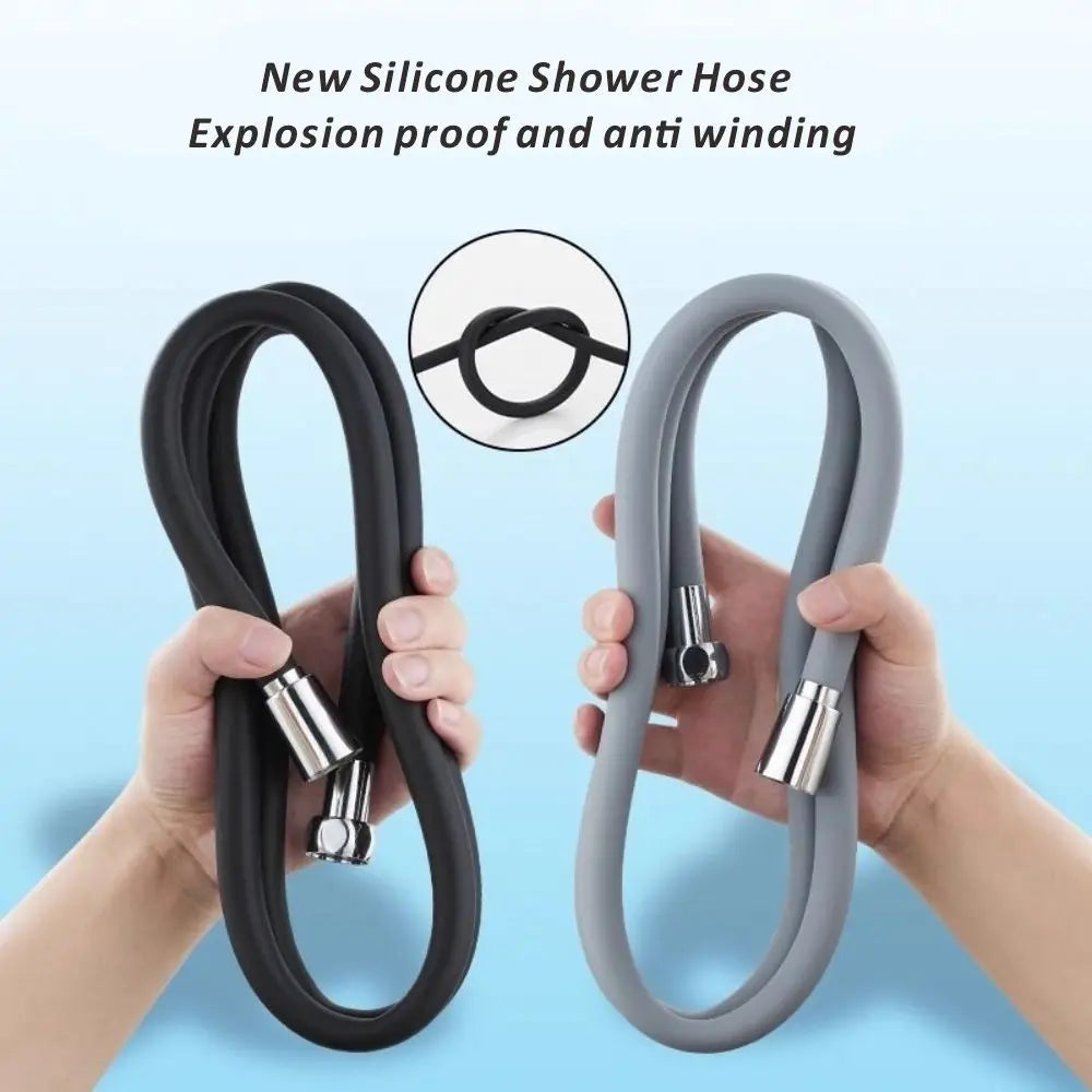 New 1pcs 1.5/2/3M Silicone Flexible Hose Bathroom Shower Tube Extension Tube Water Pipe Draw Tube Bathroom Accessories Oasis Select