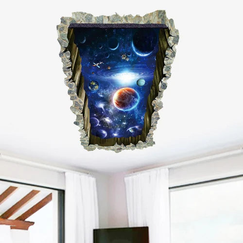 Space 3D three-dimensional wall pasted living room ceiling wall bedroom Creative room decoration wall painting background Oasis Select 2 60cm x 90cm