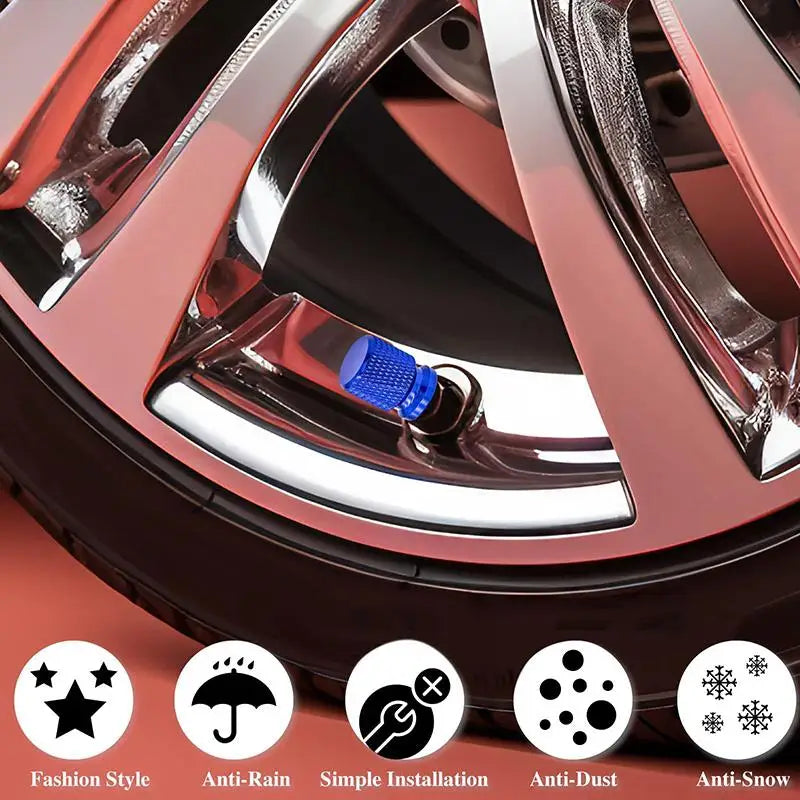 Tire Valve Stem Caps, Anodized Aluminum Wheel Valve Covers Accessories, Universal For Cars, SUVs, Bikes, Trucks And Motorcycles Oasis Select